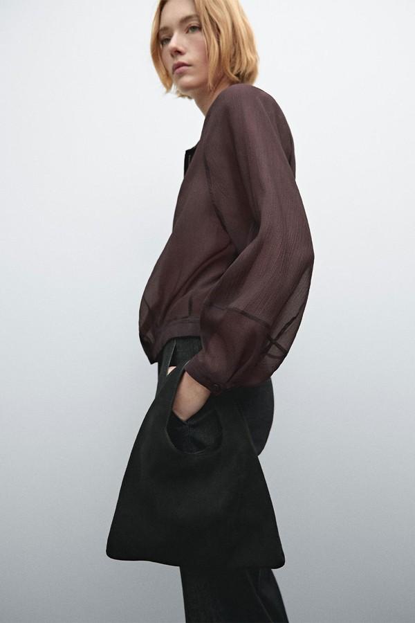 Flowing Semi-Sheer Bomber Jacket from Massimo Dutti
