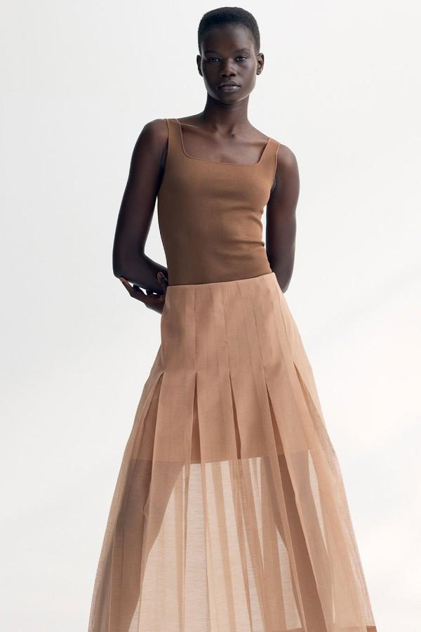 Sheer Pleated Skirt from H&M