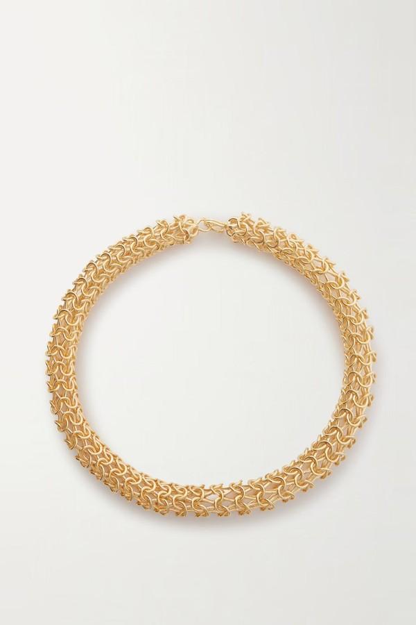 Crochet Gold-Tone Necklace from Bottega Veneta