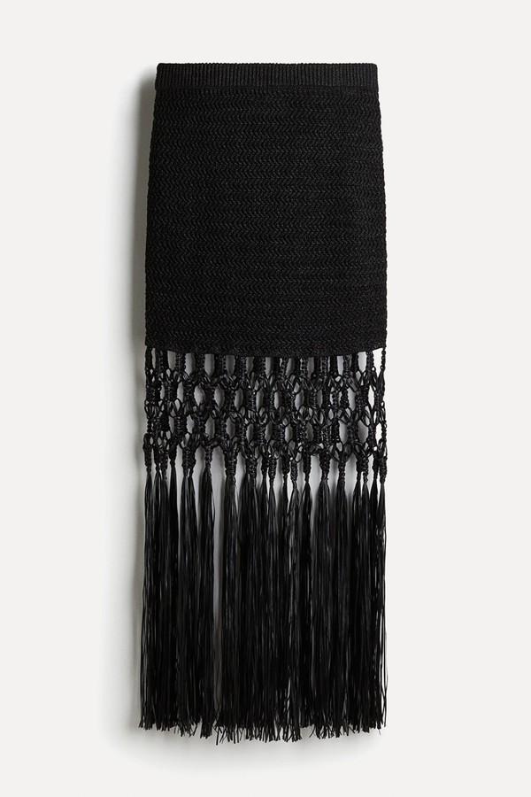 Fringed Crochet-Look Skirt from H&M