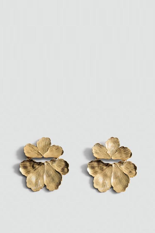 Textured Flower Earrings from Mango