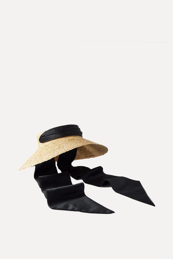 Arabella Cutout Satin-Trimmed Straw Sunhat from Eugenia Kim