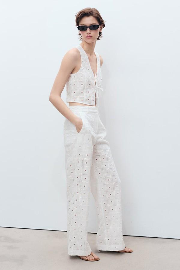 Embroidered Cotton Waistcoat With Bows from Mango