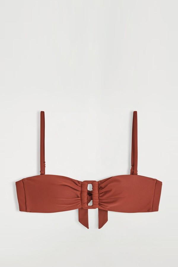 Gathered Bandeau Bikini Top