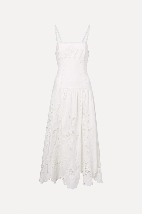 Broderie Anglaise Linen-Blend Midi Dress from Farm Rio