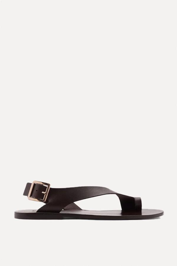 Leather Sandals With Cross Straps