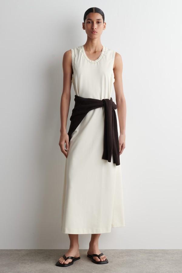 Ruffled Cotton Midi Dress