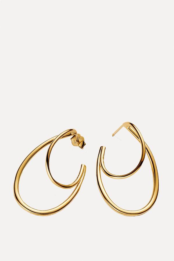 Organically Shaped Double Hoop Earrings