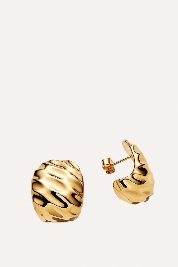 Rippled Wide Hoop Earrings