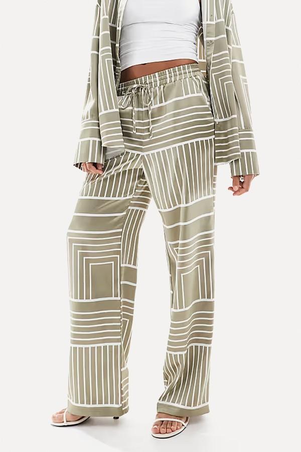 Satin Wide Leg Trousers Co-Ord from 4th & Reckless