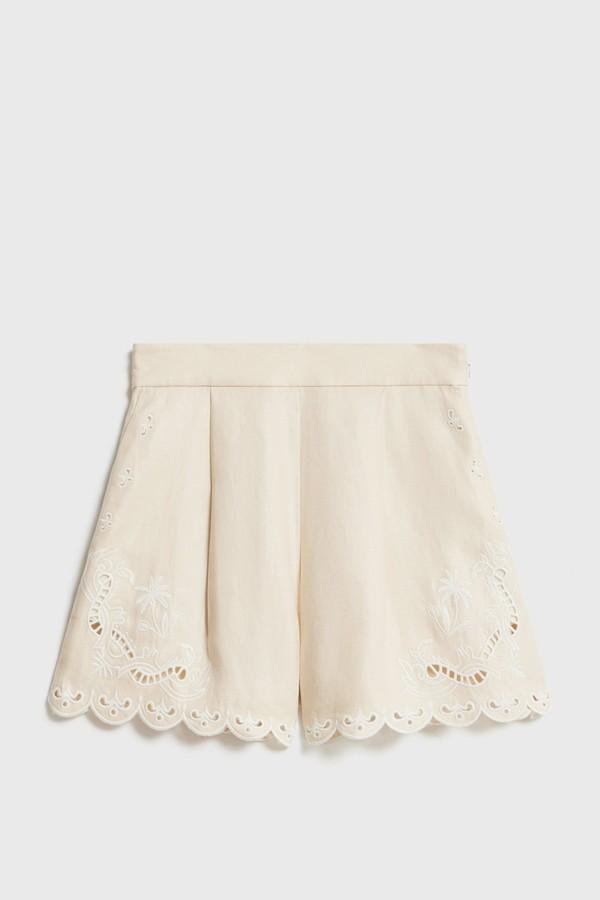 Embroidery-Detail Linen Shorts from Limé