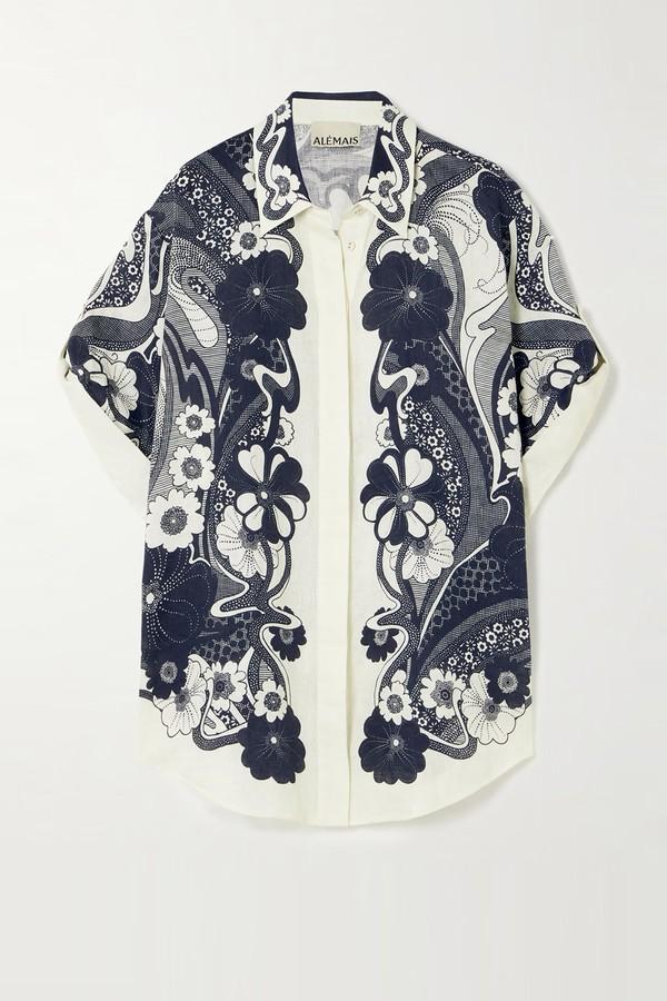 Mickey Floral-Print Linen-Gauze Shirt from ALÉMAIS