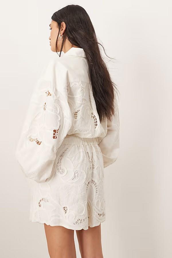 Embroidered Cutwork Shorts Co-Ord from Arrange