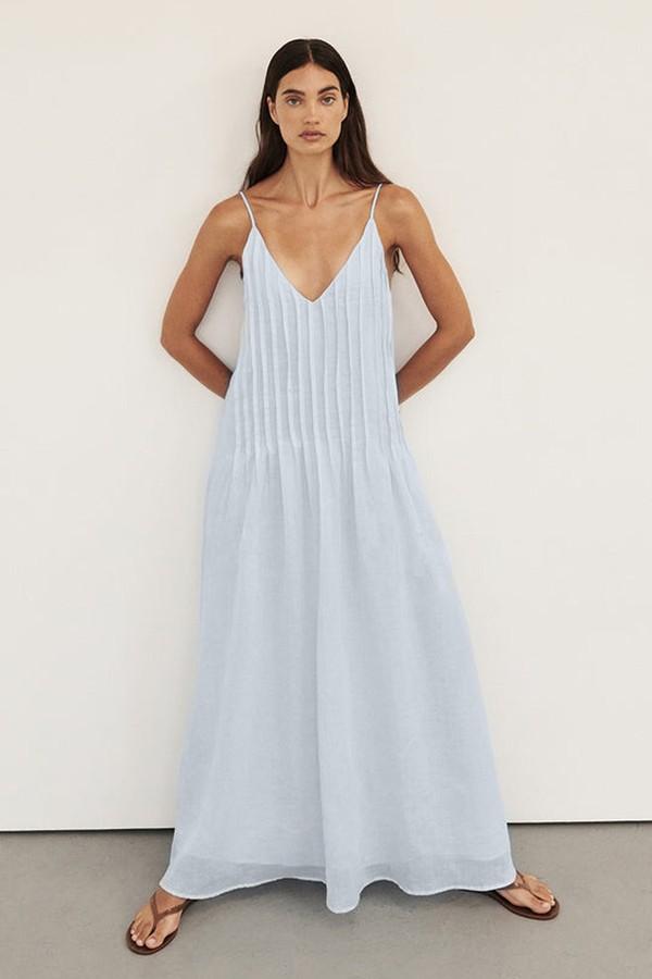 Tahlia Cornflower Ramie Midi Dress from Dissh