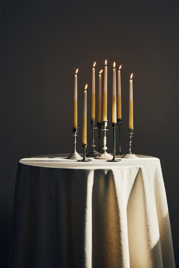 Round Linen-Blend Tablecloth