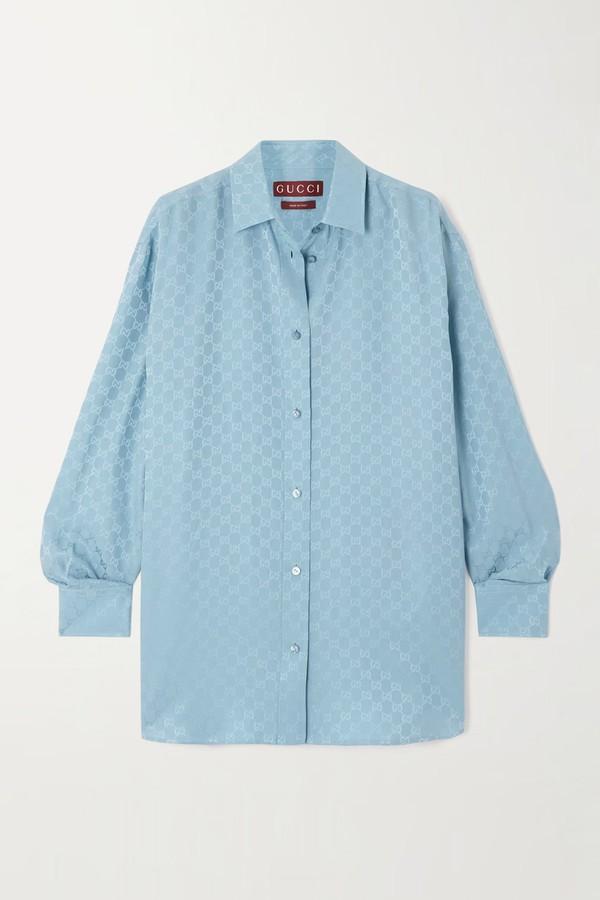 Silk-Satin Jacquard Shirt from Gucci