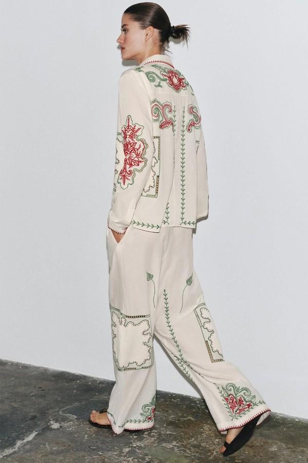 Embroidered Trousers from Zara