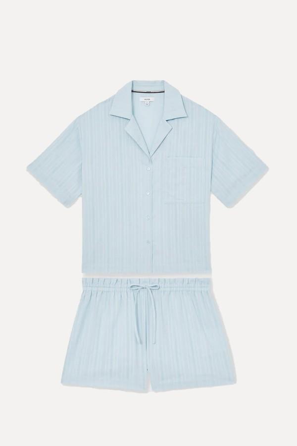 Molly Cotton Pointelle Shirt & Shorts Set from Reiss