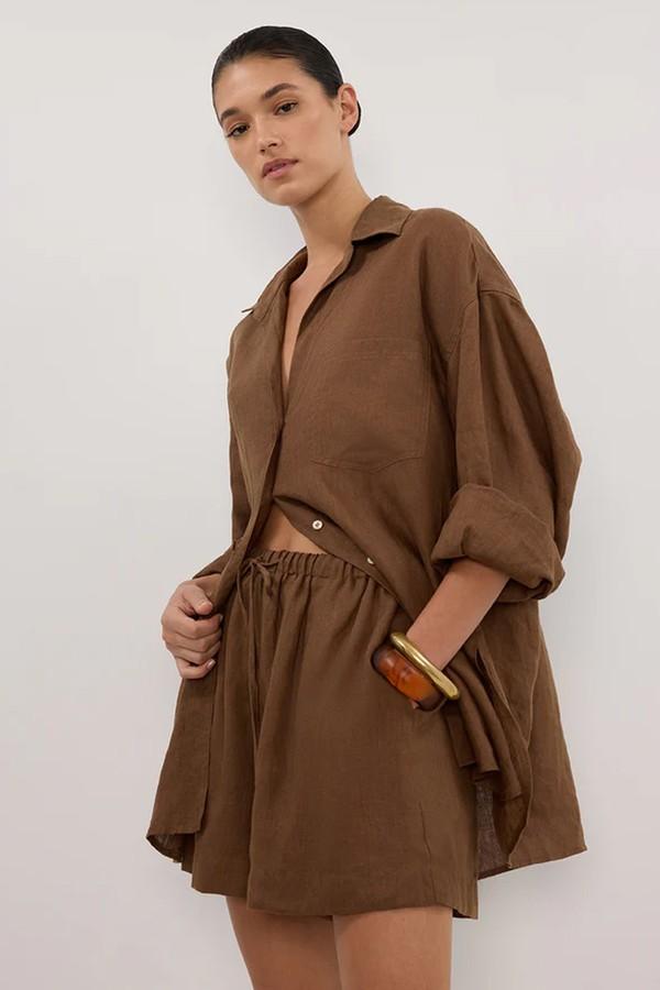 Lune Fondant Oversized Linen Shirt from DISSH
