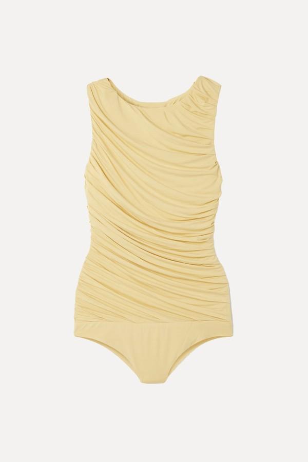 Ora Ruched Stretch-Bamboo Jersey Bodysuit from Abadia