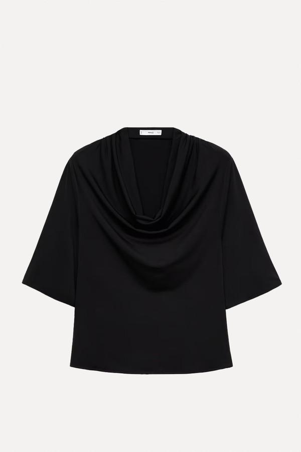 Draped Neck Top from Mango