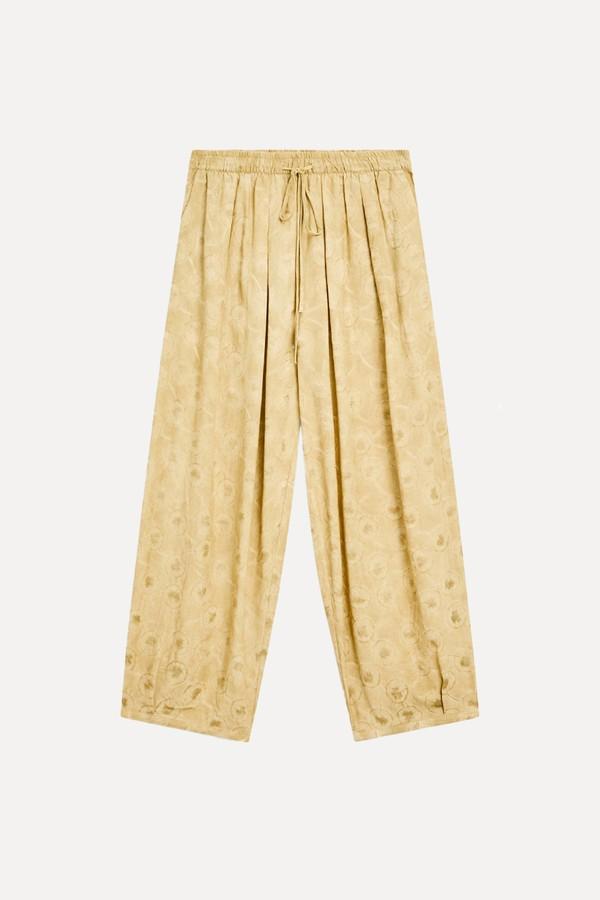 Jacquard Print Barrel Fit Trousers from Massimo Dutti