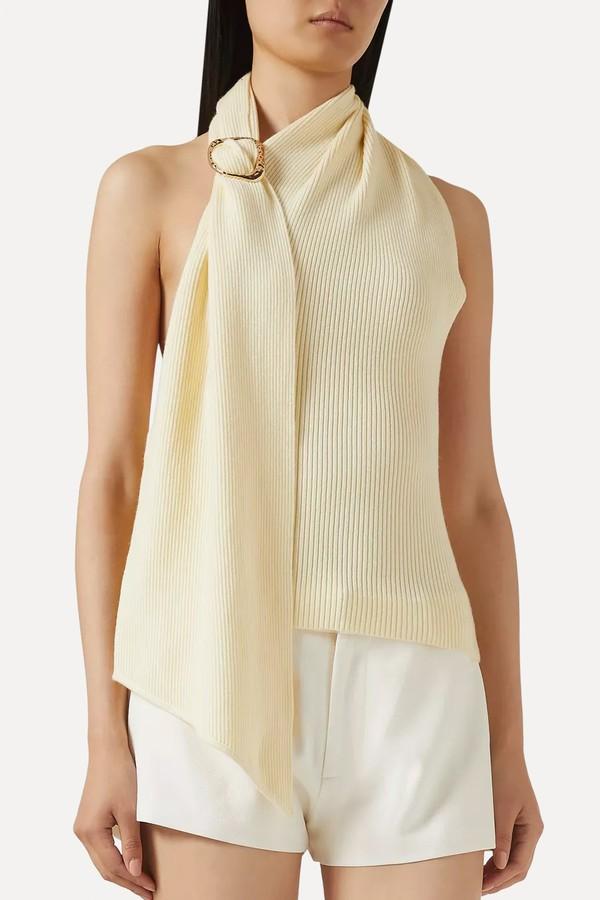Knitted Draped Halterneck Top from Manière De Voir