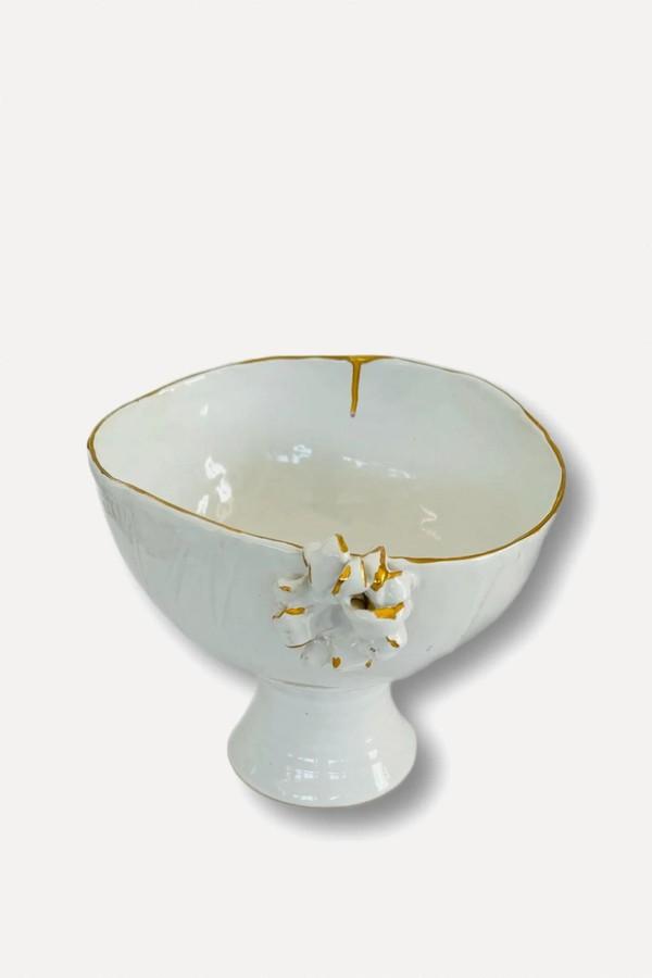 Pedestal Bowl With Flower