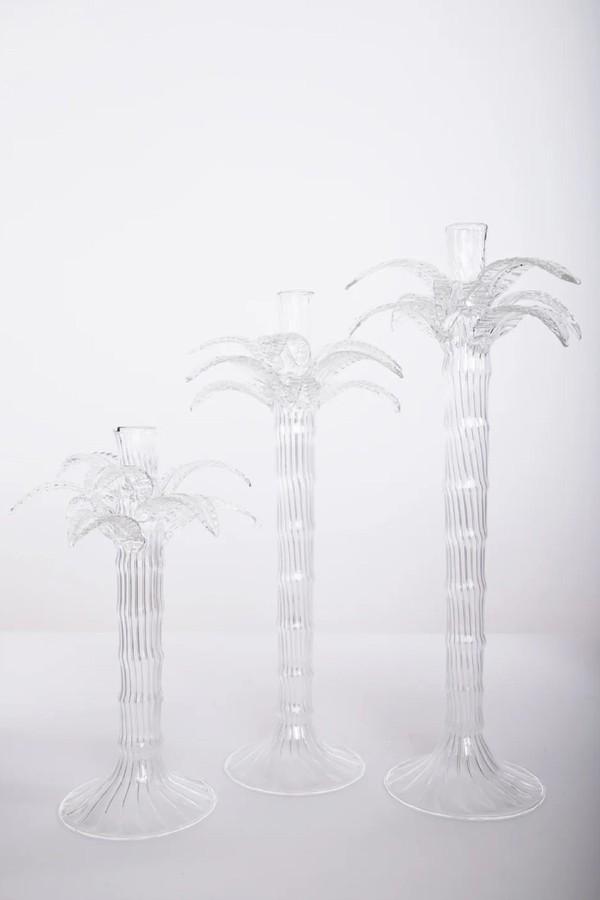 Palm Tree Glass Candleholder