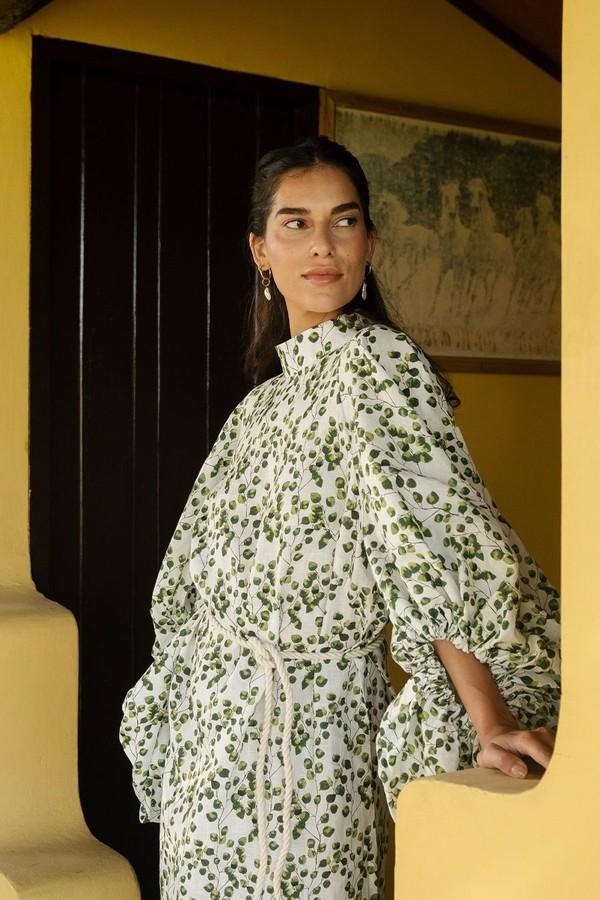 Mahaba Balloon-Sleeves Maxi Dress