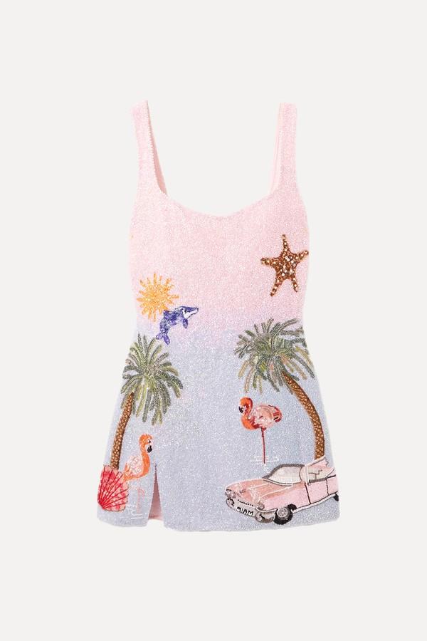 Miami Embellished Beaded Tulle Mini Dress from Clio Peppiatt