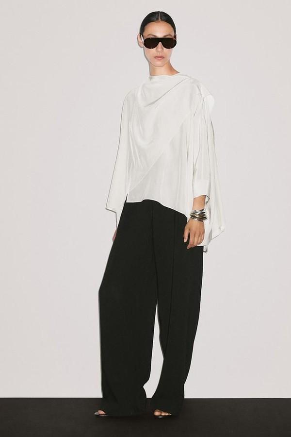 Short Flowing Cape With Sleeve Detail from Massimo Dutti