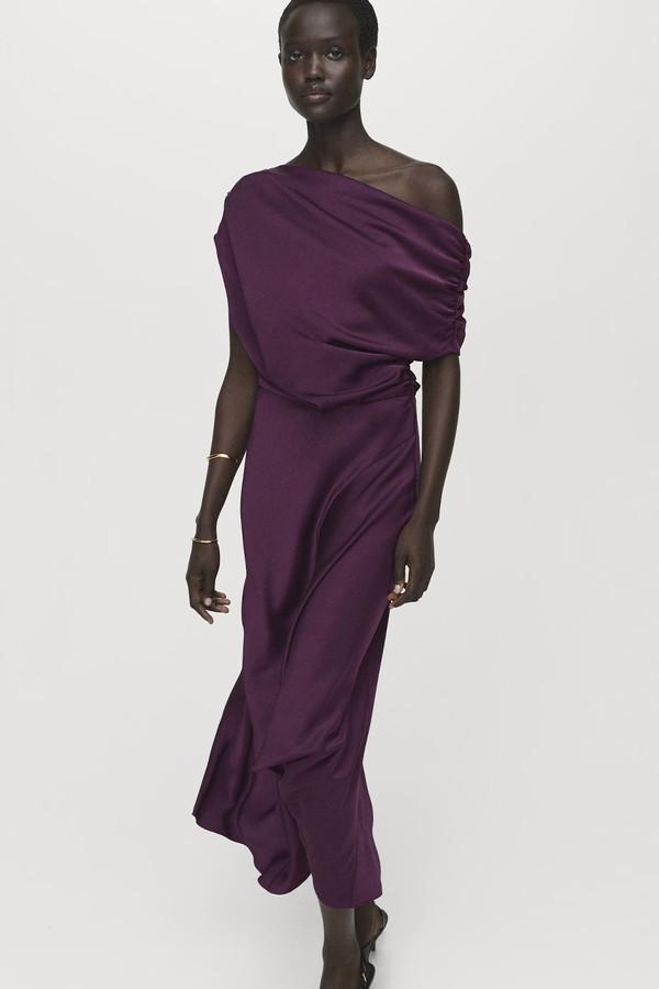 Asymmetrical Satin Dress from Mango