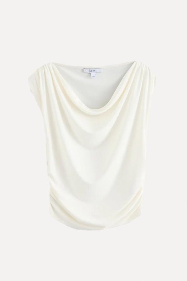 Ecru Sleeveless Drape Top from Next