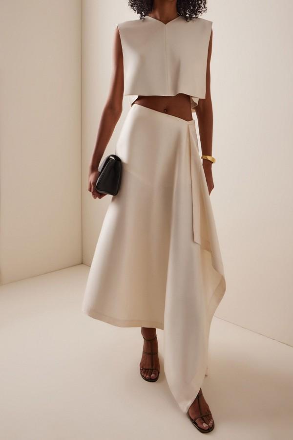 Mel Draped Silk Crepe Skort from Heirlome