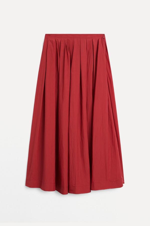Long Technical Box Pleat Skirt