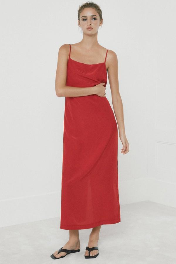 Midi Dress With A Straight Neckline