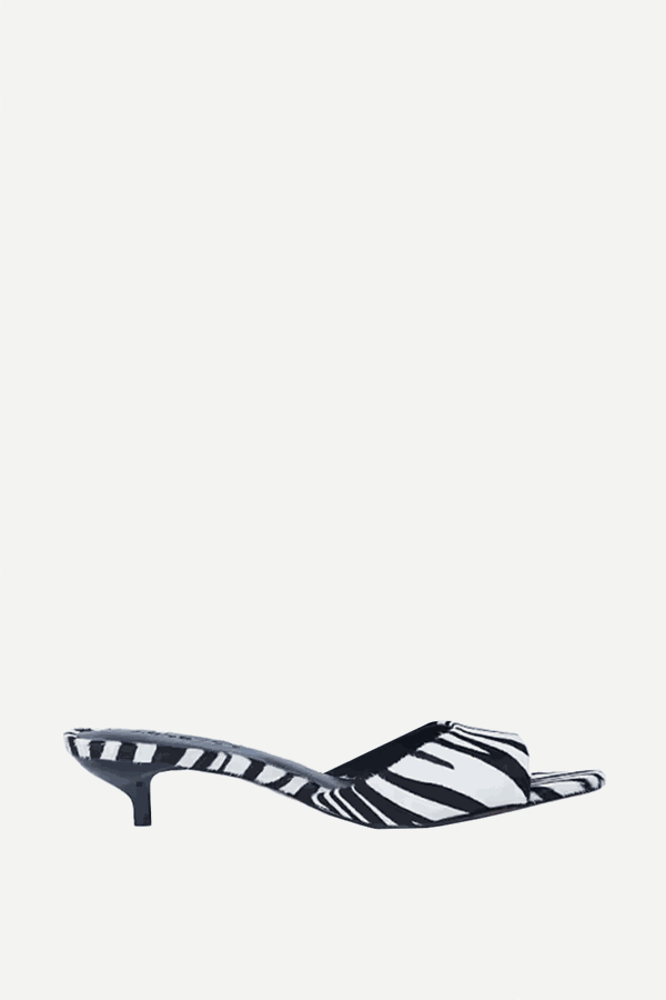 Alba Real Leather Peep Toe Kitten Heel Mules from  Topshop