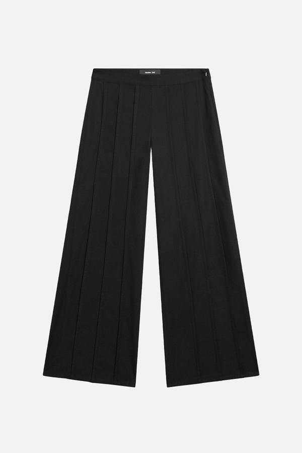 Wide-Leg Trousers With Seam Details