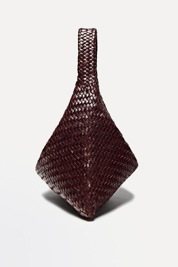 Braided Nappa Leather Shopper Bag from Massimo Dutti