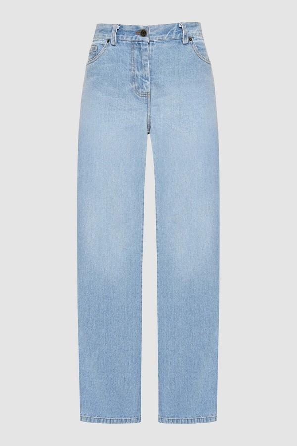 Mid-rise Straight Leg Washed Denim