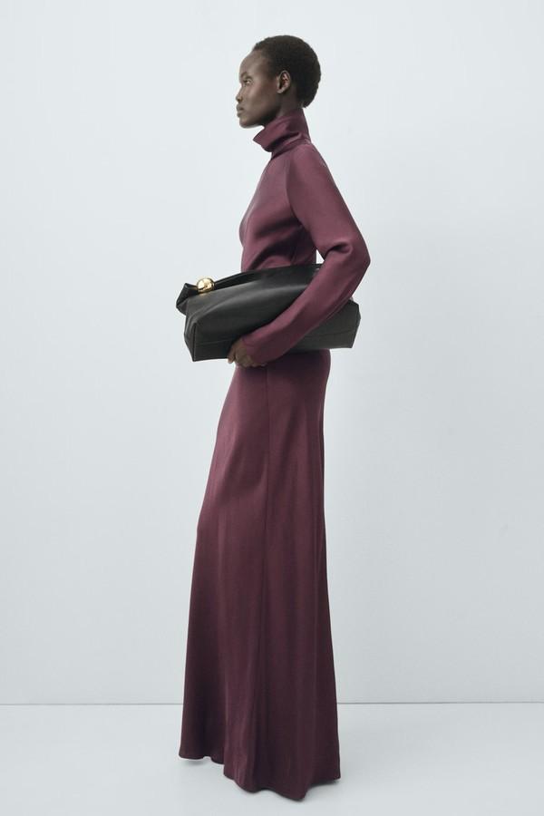 Satin High-Neck Dress from Mango