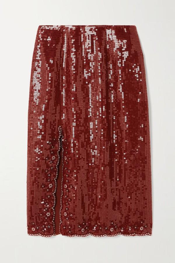 Syrah Scalloped Sequined Tulle Skirt from Clio Peppiatt