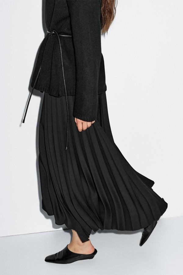 Asymmetric Box Pleat Skirt from Massimo Dutti