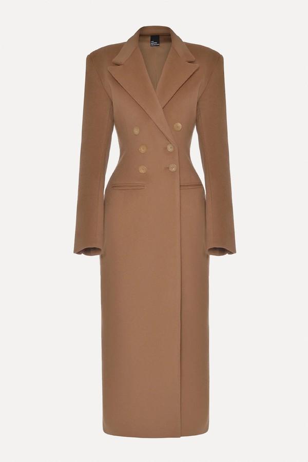Camel Double Breasted Coat
