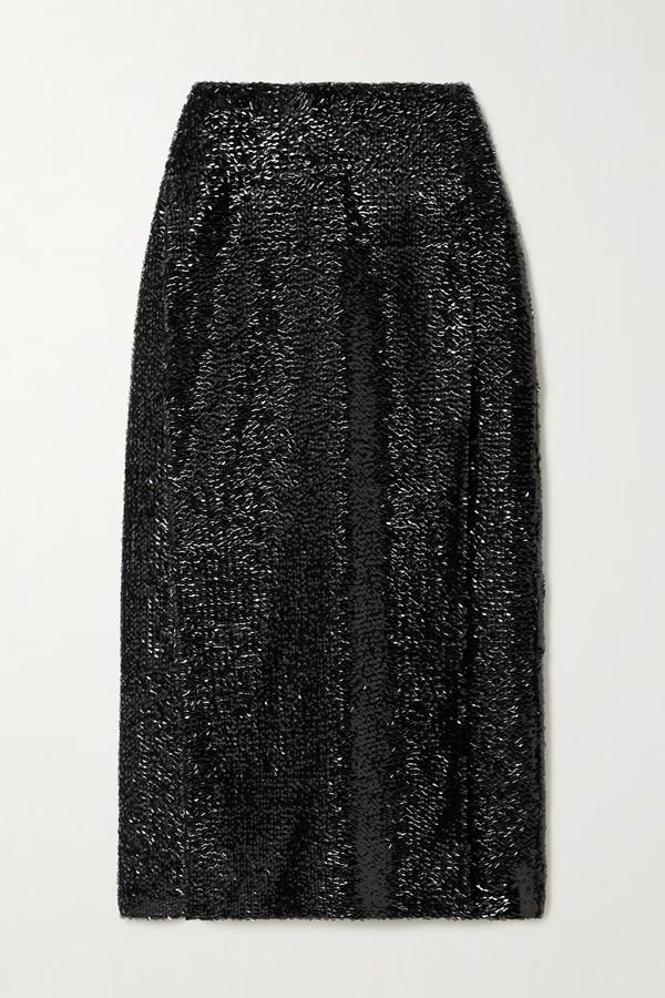 Kanji Sequined Crepe Midi Skirt from Emilia Wickstead