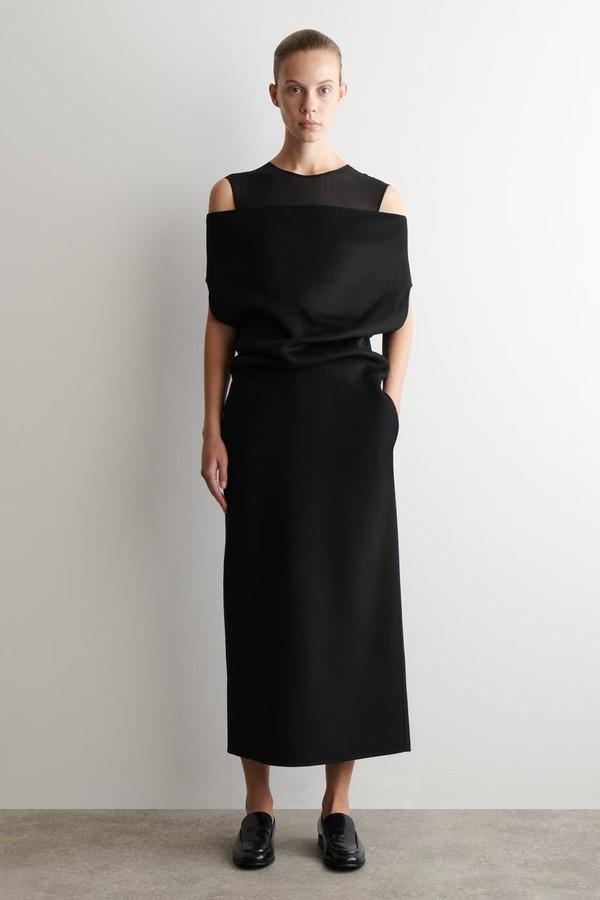 Off-The-Shoulder Wool-Silk Dress from COS