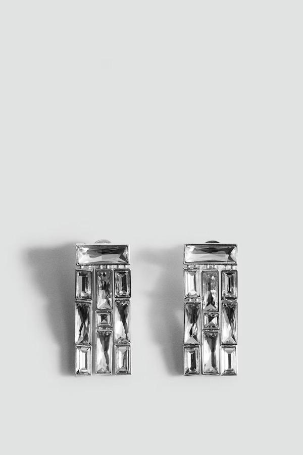 Dangling Earrings With Crystal Strips from Mango