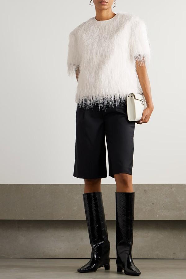 Zaro Fringed Jersey Top from Loulou de Saison