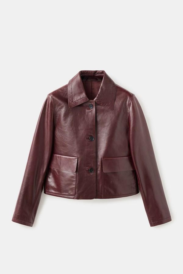 100% Leather Jacket With Buttons from Mango